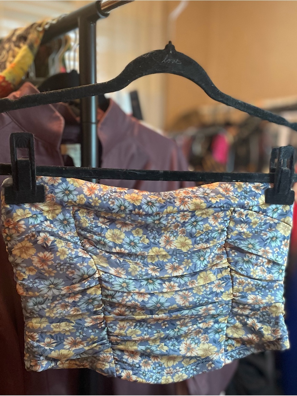 Altar'd State Blue and Yellow Daisy Top